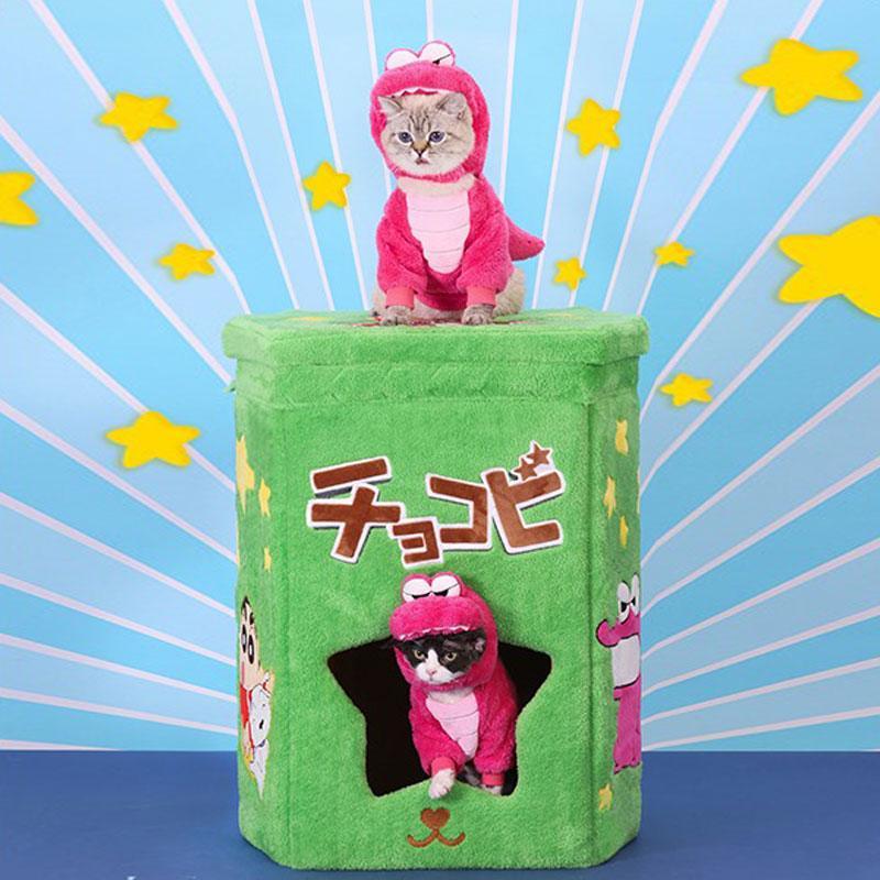 Cartoon Cookie Box Foldable Cat Cave Bed - MEWCATS
