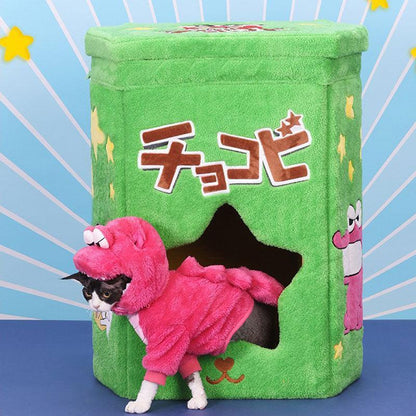 Cartoon Cookie Box Foldable Cat Cave Bed - MEWCATS