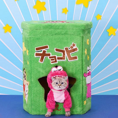 Cartoon Cookie Box Foldable Cat Cave Bed - MEWCATS