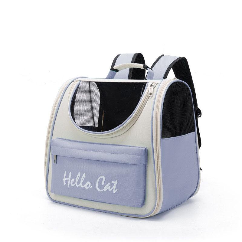 Cat Backpack Go Out Portable Breathable Travel Haze Blue Portable Bag