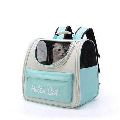 Cat Backpack Go Out Portable Breathable Travel Light Green Portable Bag
