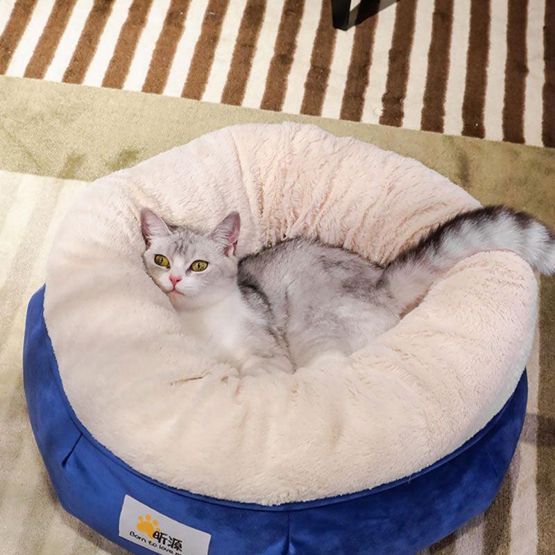 Cat Bed Pet Basket Nesting House Sleeping Bag Blue Winter Warm Bed