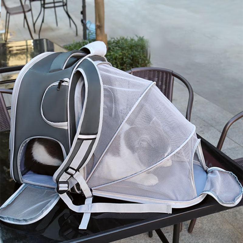 Cat Carrier Backpack Bag Green Expandable Space Breathable Mesh