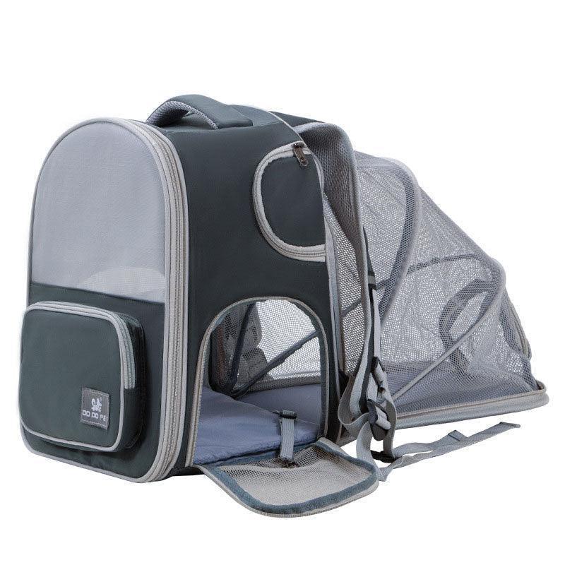 Cat Carrier Backpack Bag Green Expandable Space Breathable Mesh