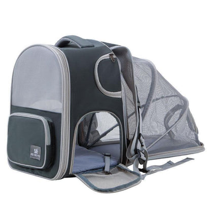 Cat Carrier Backpack Bag Green Expandable Space Breathable Mesh