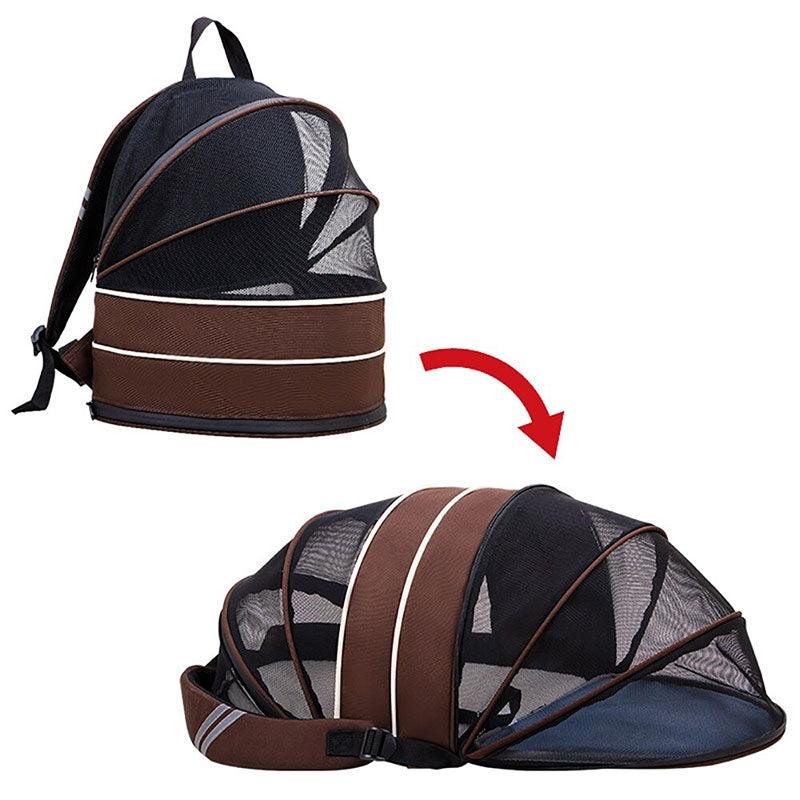 Cat Carrier Backpack Brown Large Size Outdoor Expandable Tote Foldable Bag