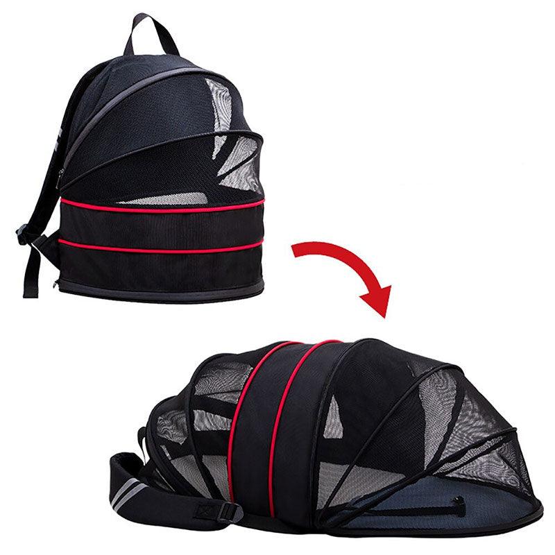 Cat Carrier Backpack Black Large Size Outdoor Expandable Tote Foldable Bag