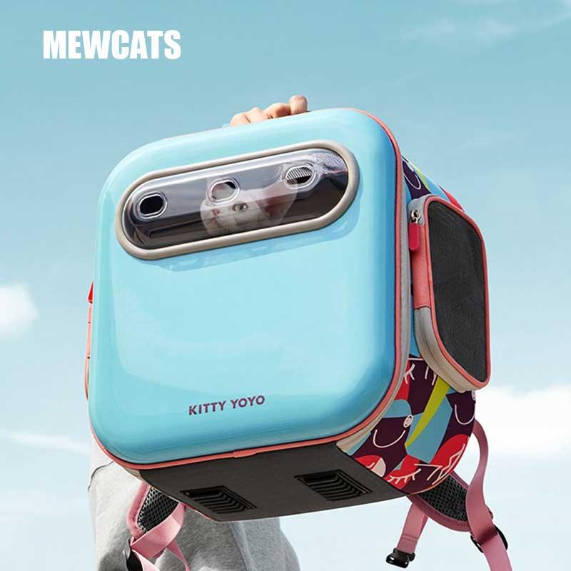 Cat Large Size Carrier Backpack Blue Space Capsule Tote Pet Bag
