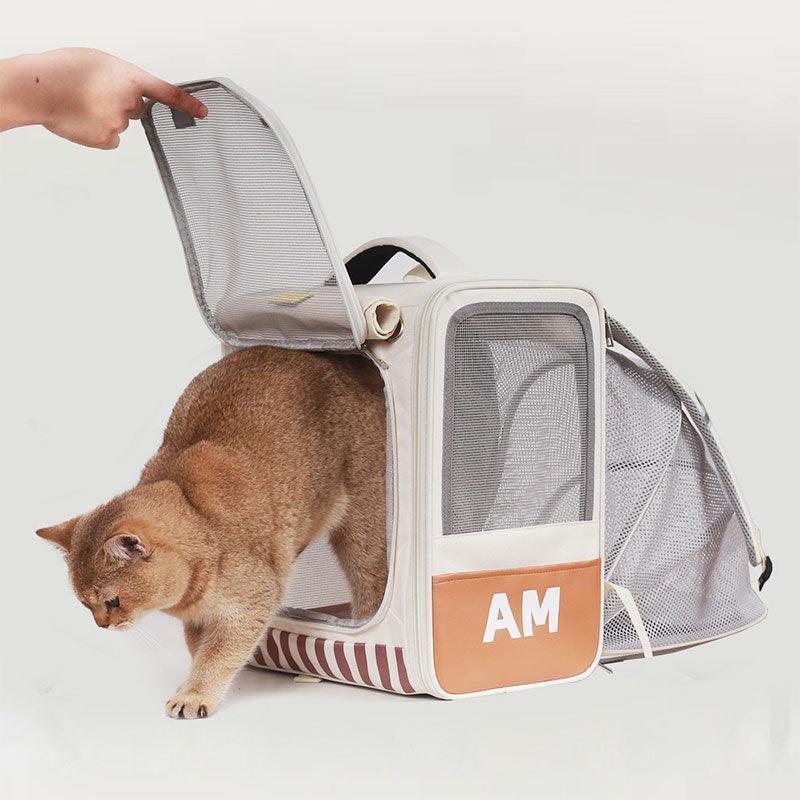 Cat Carrier Backpack Expandable Bag with Wheels - MEWCATS