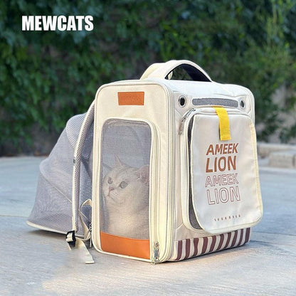 Cat Carrier Backpack Expandable Bag with Wheels - MEWCATS