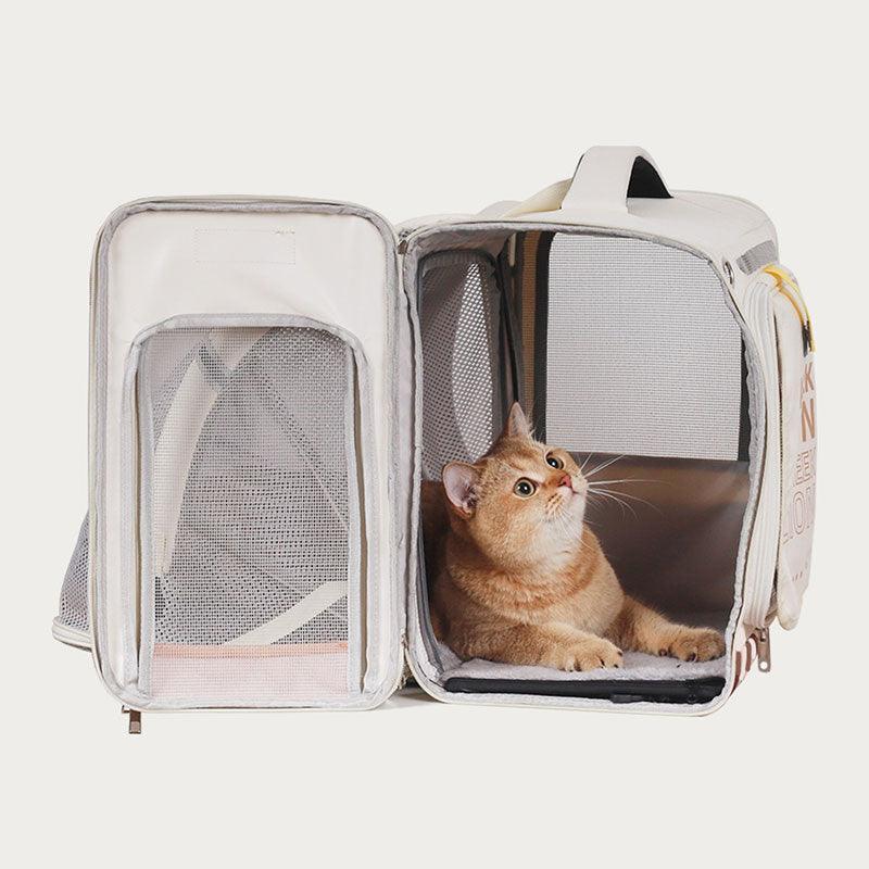 Cat Carrier Backpack Expandable Bag with Wheels - MEWCATS