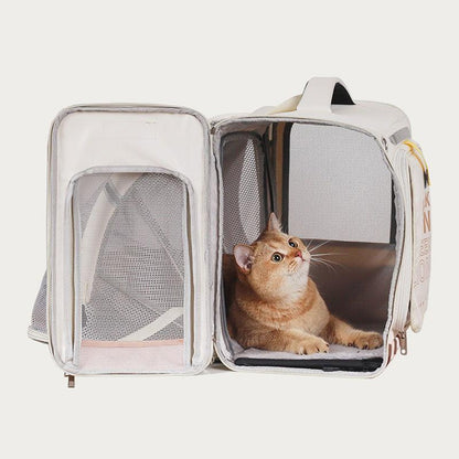 Cat Carrier Backpack Expandable Bag with Wheels - MEWCATS