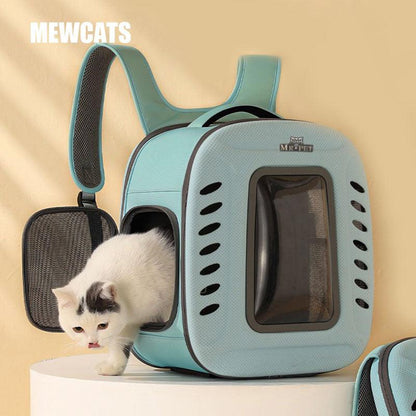 Cat Carrier Backpack Breathable Travel Outdoor 4 Color Foldable Pet Supplies - MEWCATS