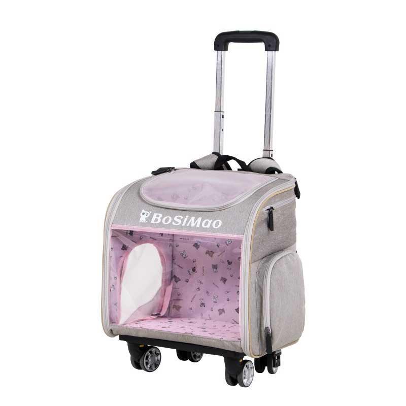 Cat Carrier Backpack With Wheels Rolling Foldable 3 Color Trolley