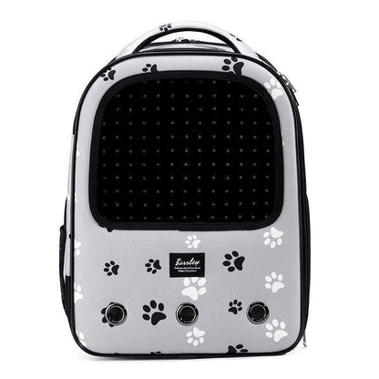 Trolley Cat Carrier Backpack With Wheels Rolling Large Space Breathable Grey Pet Bag