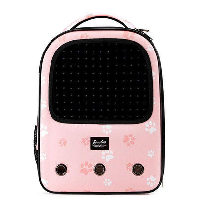 Trolley Cat Carrier Backpack With Wheels Rolling Large Space Breathable Pink Pet Bag