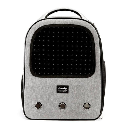 Trolley Cat Carrier Backpack With Wheels Rolling Large Space Breathable Grey Pet Bag