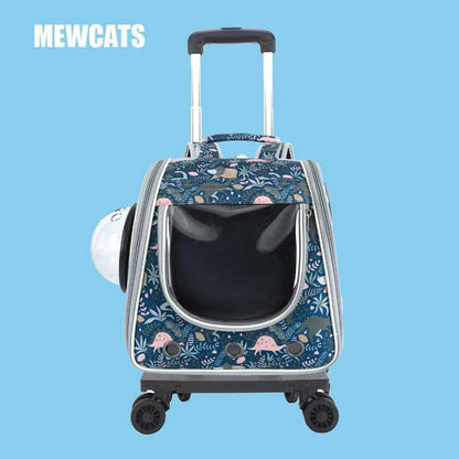 Cat Carrier Backpack With Wheels Stroller 10 Color Large Trolley