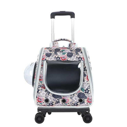 Cat Carrier Backpack With Wheels Stroller 10 Color Large Trolley