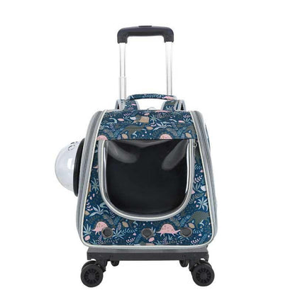Cat Carrier Backpack With Wheels Stroller 10 Color Large Trolley