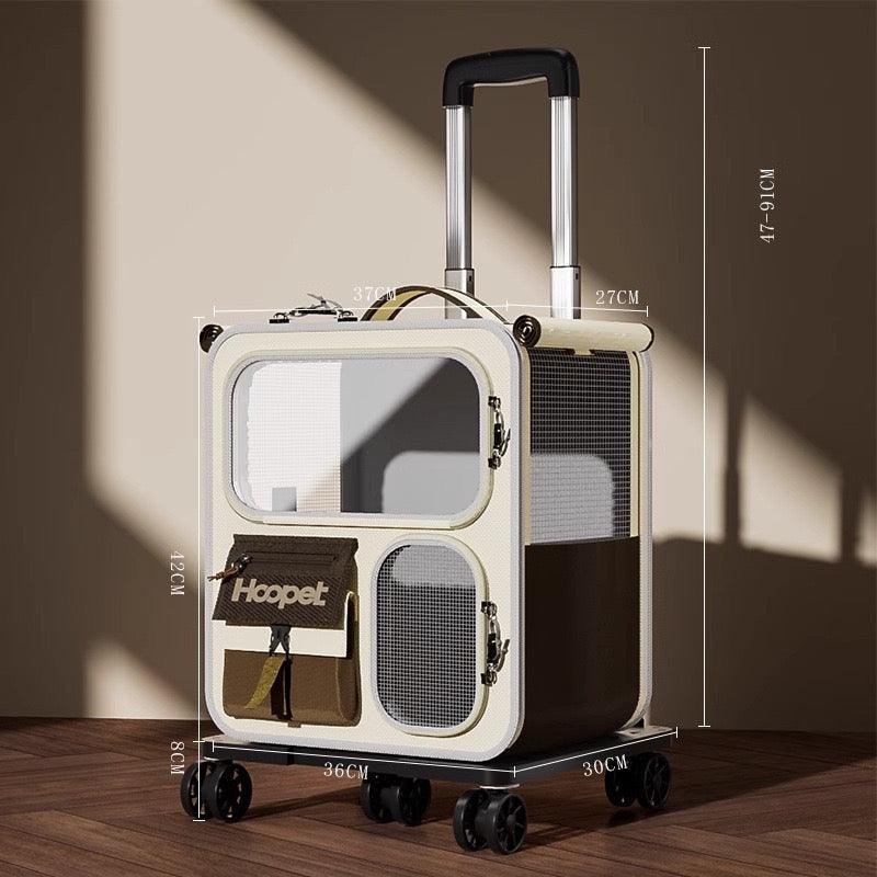 Cat Carrier Backpack with Wheels Trolley Bag - MEWCATS