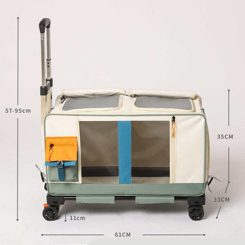 Cat Carrier Backpack with Wheels Trolley Bag - MEWCATS