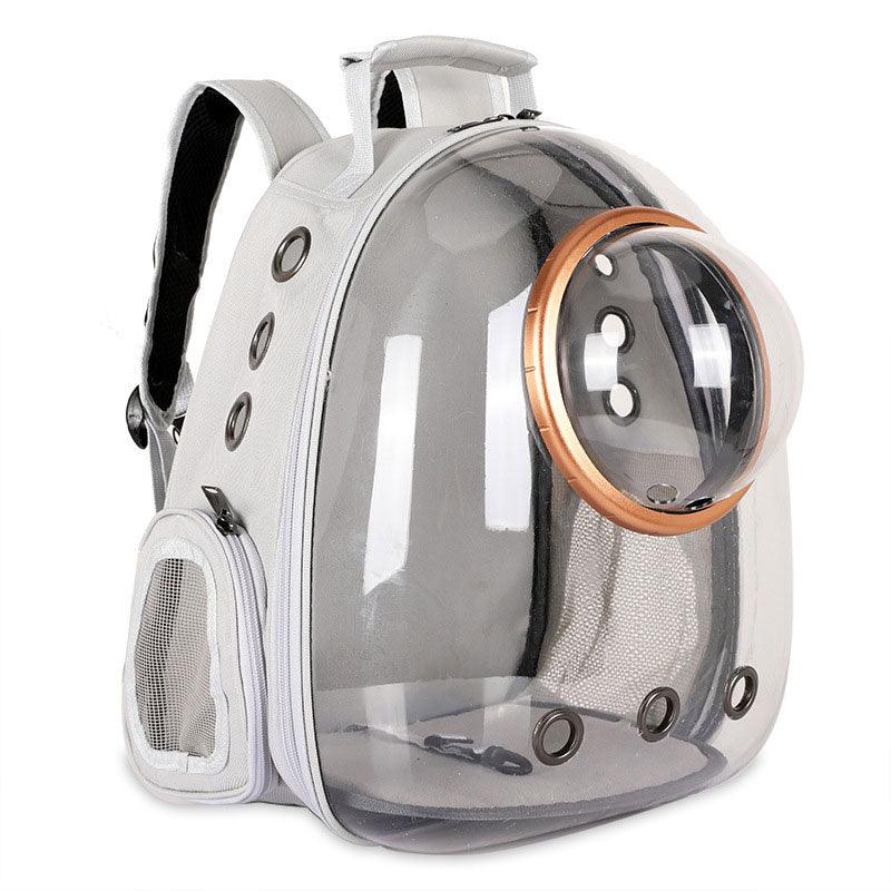 Cat Carrier Grey Bag Travel Breathable Transparent Space Capsule Backpack
