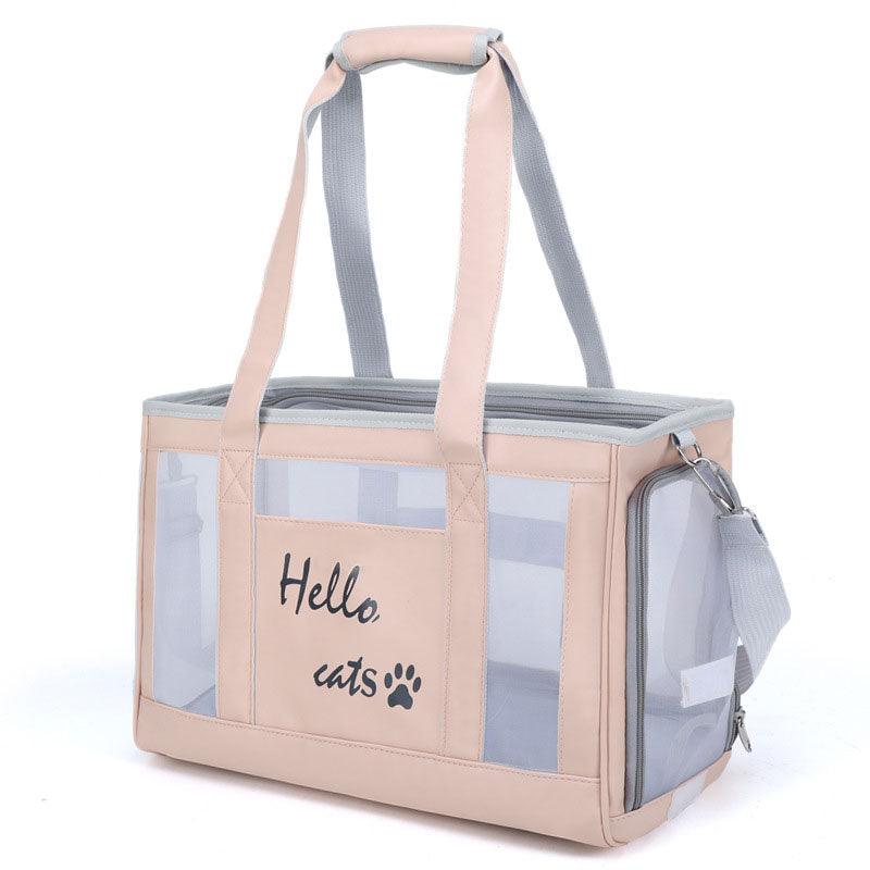 Cat Carrier Bag Portable Breathable Large Capacity Tote Pink Pet Handbag