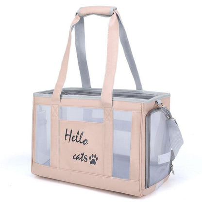 Cat Carrier Bag Portable Breathable Large Capacity Tote Pink Pet Handbag