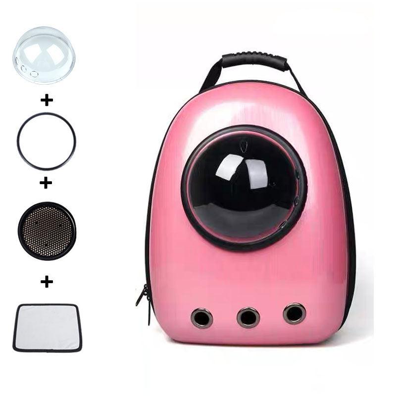 Cat Carrier Pink Bag Transparent Breathable Capsule Cat Backpack