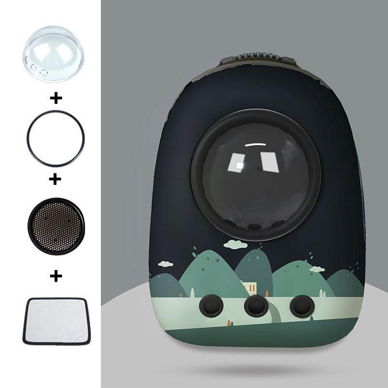 Cat Carrier black Forest Bag Transparent Breathable Capsule Cat Backpack