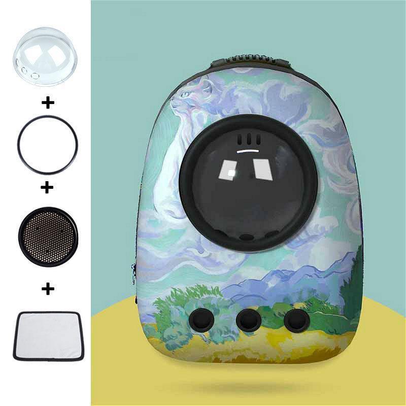 Cat Carrier Idyllic scenery Bag Transparent Breathable Capsule Cat Backpack