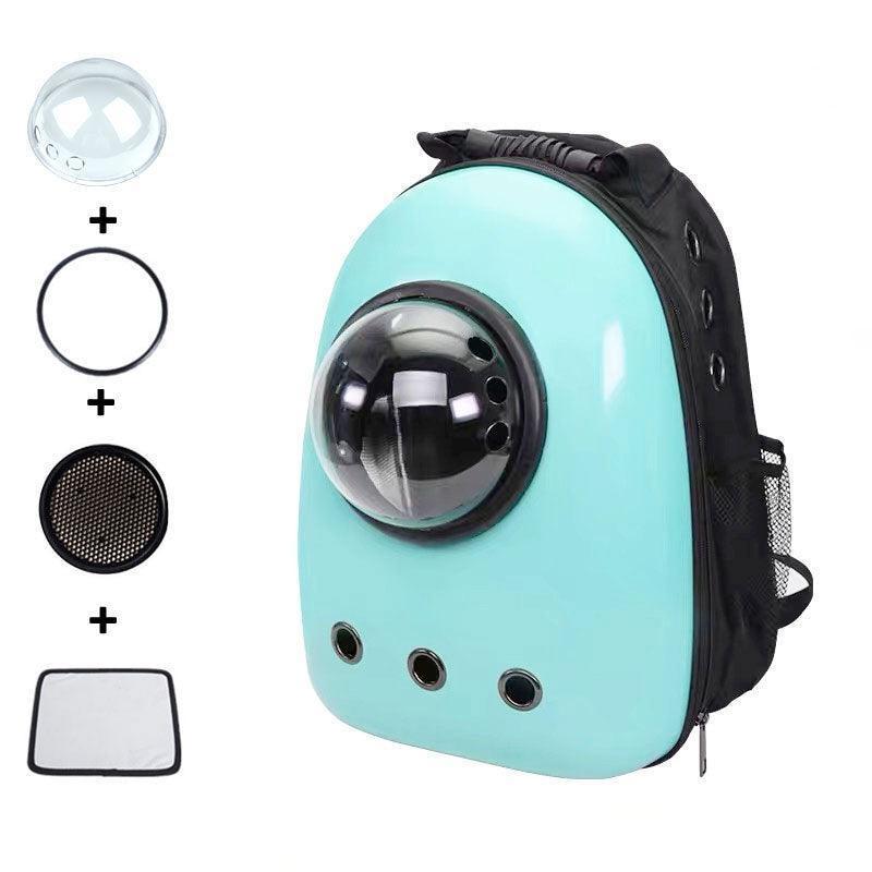 Cat Carrier Green Bag Transparent Breathable Capsule Cat Backpack