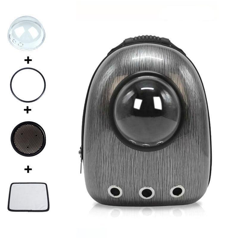 Cat Carrier Dark gray Bag Transparent Breathable Capsule Cat Backpack