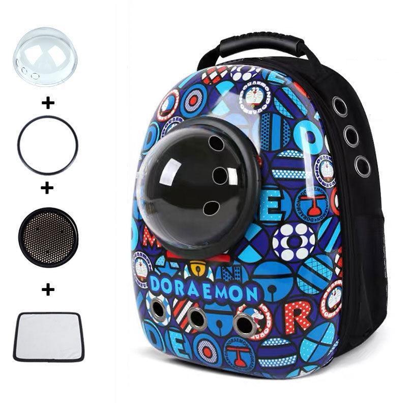 Cat Carrier Jingle cat blue Bag Transparent Breathable Capsule Cat Backpack