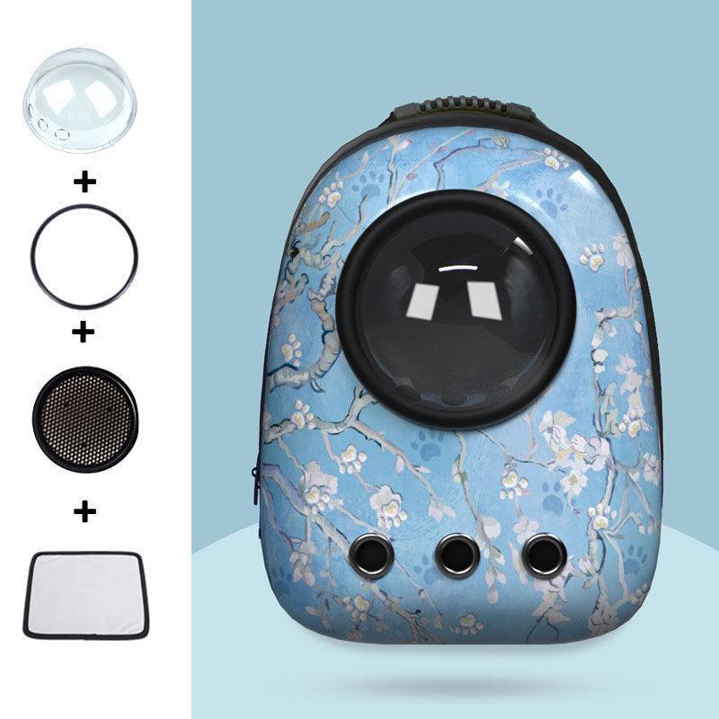 Cat Carrier Jingle cat blue Bag Transparent Breathable Capsule Cat Backpack