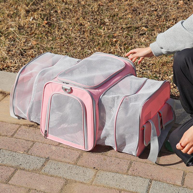 Cat Carrier Pink Bag Soft Breathable Foldable Expandable Pet Handbag