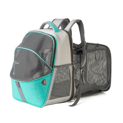 Cat Carrier Bag Outdoor Portable Foldable Blue Pet Backpack Expandable