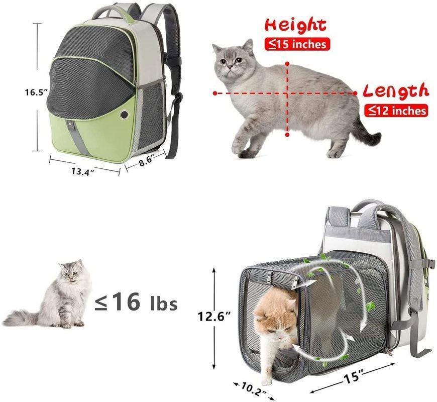 Cat Carrier Bag Outdoor Portable Foldable 4 Color Pet Backpack Expandable