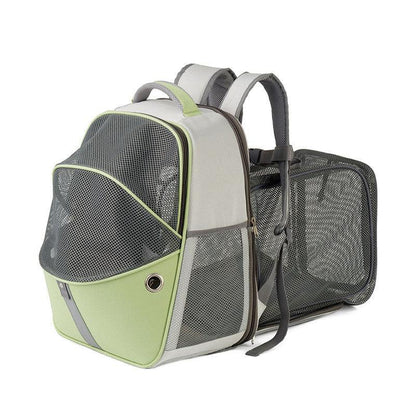 Cat Carrier Bag Outdoor Portable Foldable Green Pet Backpack Expandable