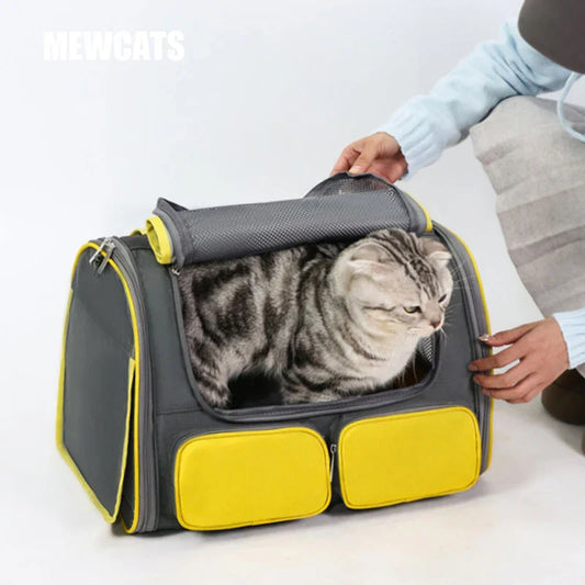 Cat Carrier Bag Foldable 4 Color Outdoor Travel Tote - MEWCATS