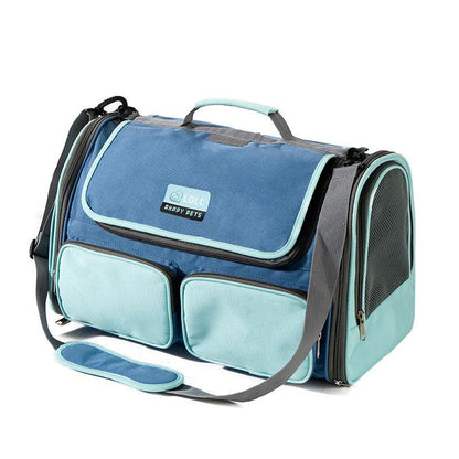Cat Carrier Bag Breathable Foldable Blue Outdoor Travel Tote Pet Handbag