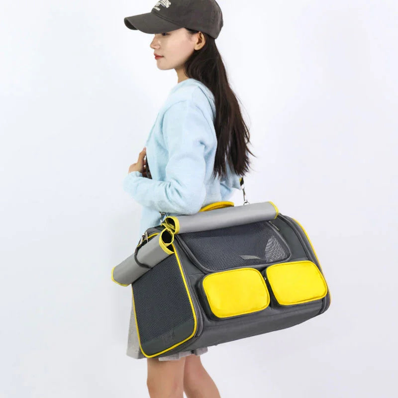 Cat Carrier Bag Foldable 4 Color Outdoor Travel Tote - MEWCATS