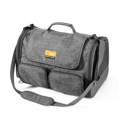 Cat Carrier Bag Breathable Foldable Grey Outdoor Travel Tote Pet Handbag