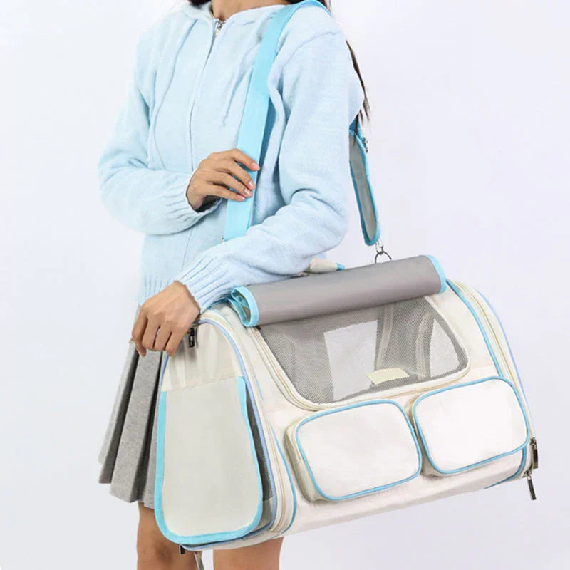 Cat Carrier Bag Foldable 4 Color Outdoor Travel Tote - MEWCATS