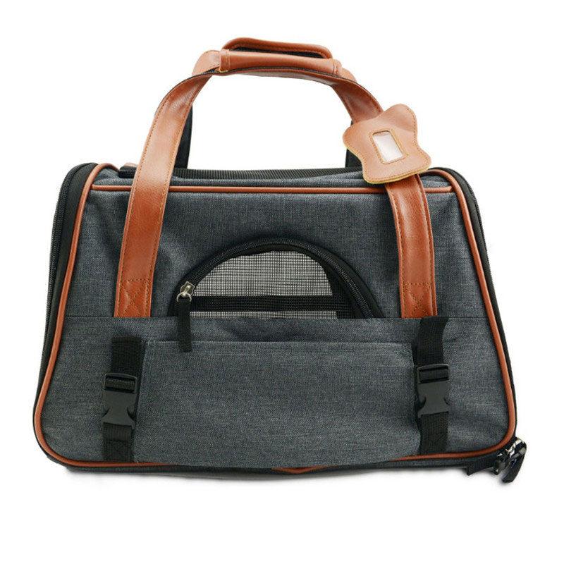 Cat Carrier Bag Breathable Foldable Tote Grey Travel Backpack Pet Handbag