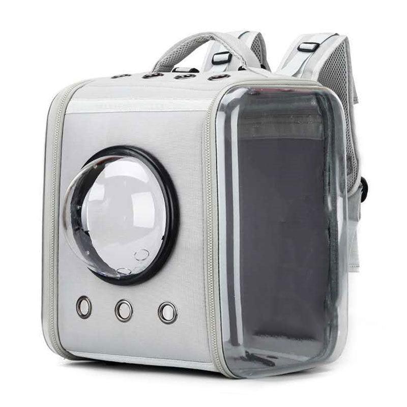 Cat Carrier Bag Breathable Foldable Travel Grey Transparent Pet Backpack