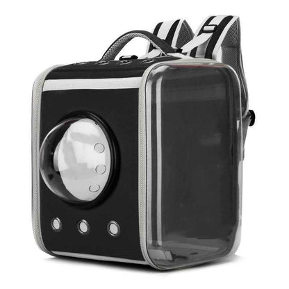 Cat Carrier Bag Breathable Foldable Travel 4 Black Transparent Pet Backpack