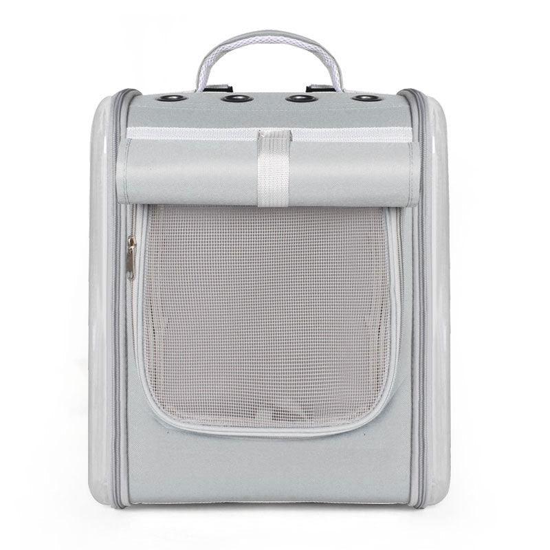 Cat Carrier Bag Breathable Foldable Travel Grey Transparent Pet Backpack