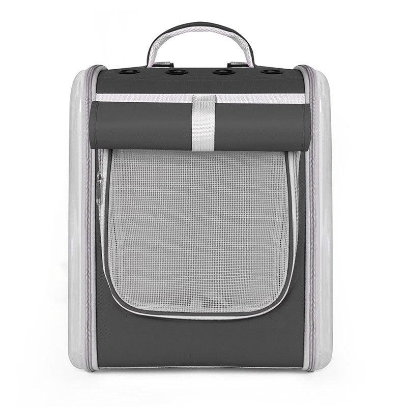 Cat Carrier Bag Breathable Foldable Travel Black Transparent Pet Backpack